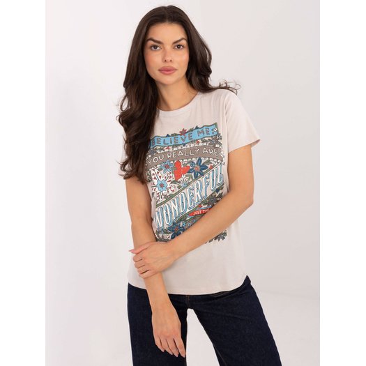 T-shirt-D12048M02556K-jasny beżowy