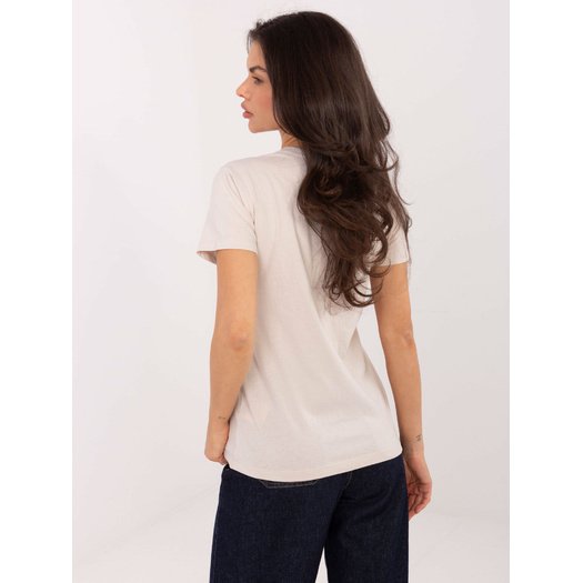 T-shirt-D12048M02556K-jasny beżowy 3