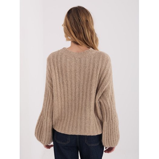 Sweter-MI-SW-1215.51-ciemny bezowy 1