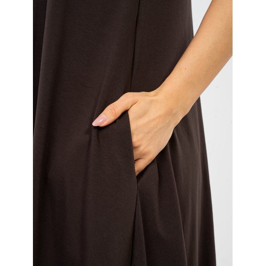 Sukienka-RV-SK-A1088.29-ciemny brązowy 1