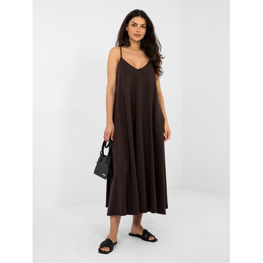 Sukienka-RV-SK-A1088.29-ciemny brązowy