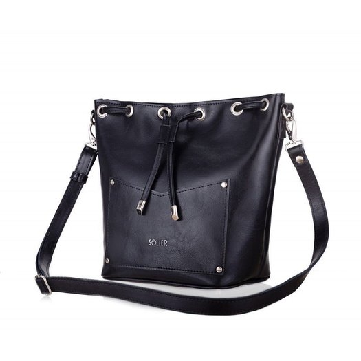 Genuine leather woman s messenger bag Nea FL19 black 8