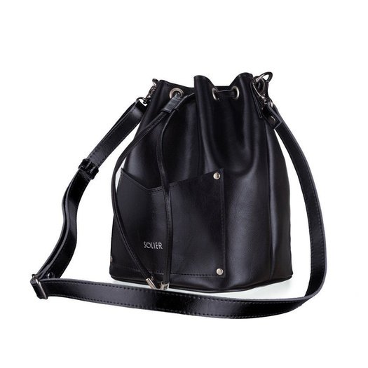 Genuine leather woman s messenger bag Nea FL19 black 1