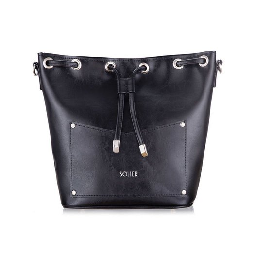 Genuine leather woman s messenger bag Nea FL19 black 9