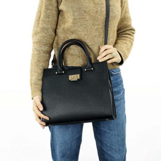 Torba weekendowa podr&oacute;żna sk&oacute;rzana Solier SL39 Astrin czarna 5