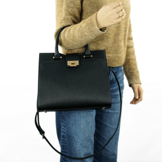 Torba weekendowa podr&oacute;żna sk&oacute;rzana Solier SL39 Astrin czarna 4