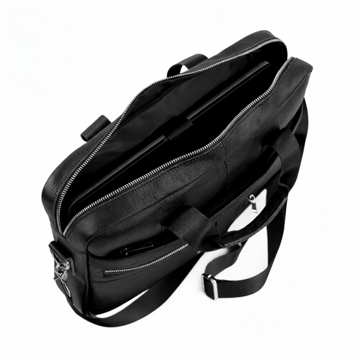 Genuine leather woman s laptop bag FL25 black with snake pattern 5