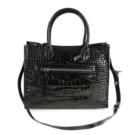 Elegant Women&rsquo;s Leather Tote Bag Solier FL62 Silvana &ndash; Black 5