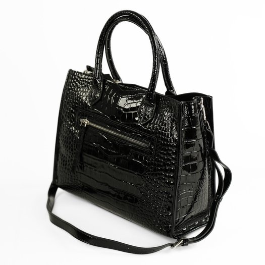 Elegant Women&rsquo;s Leather Tote Bag Solier FL62 Silvana &ndash; Black 7