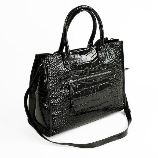 Elegant Women&rsquo;s Leather Tote Bag Solier FL62 Silvana &ndash; Black 6