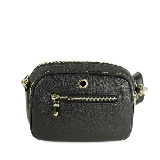 Women&rsquo;s Leather Crossbody Bag Solier FL59 Amoria &ndash; Black 5