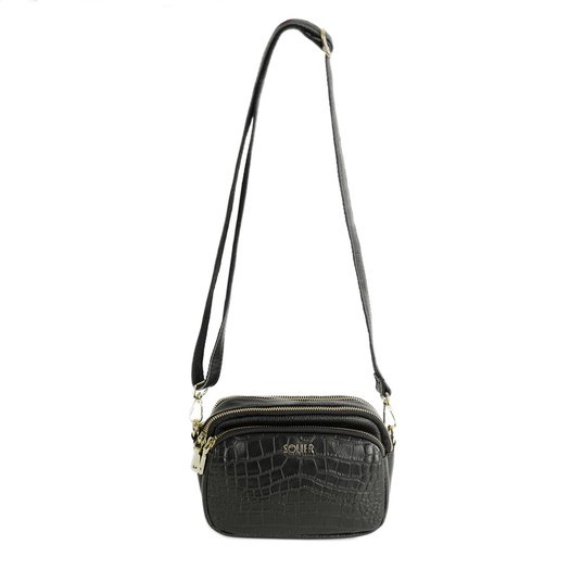 Women&rsquo;s Leather Crossbody Bag Solier FL59 Amoria &ndash; Black 3