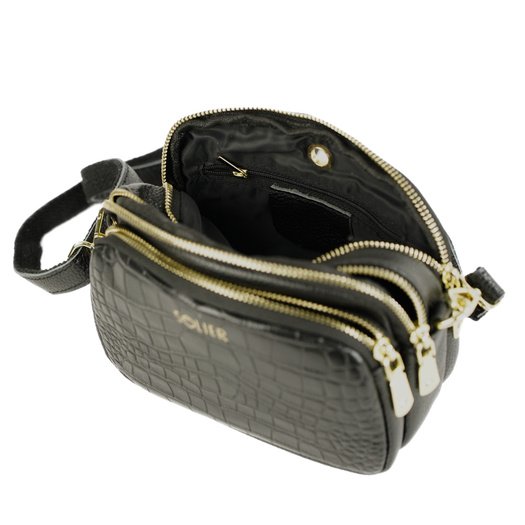 Women&rsquo;s Leather Crossbody Bag Solier FL59 Amoria &ndash; Black 7