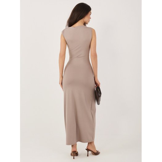 Sukienka-IT-SK-22392.21-ciemny bezowy 2