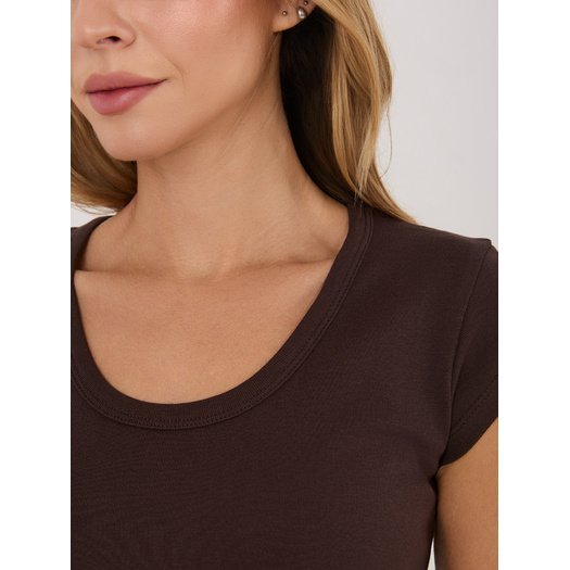 T-shirt-RV-TS-A1360.02P-ciemny brązowy