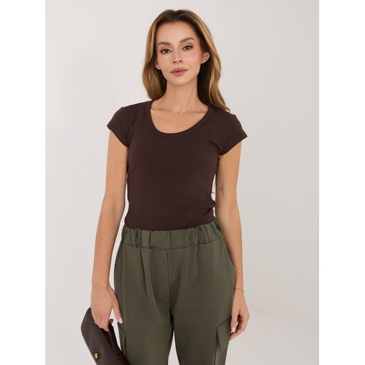 T-shirt-RV-TS-A1360.02P-ciemny brązowy 1