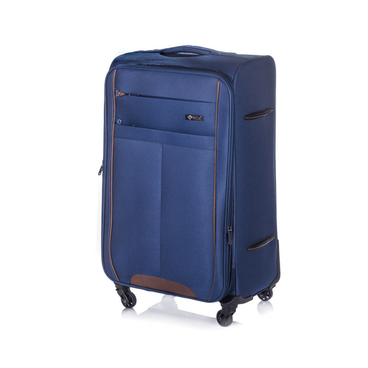 Large soft luggage XL Solier STL1311 navy-brown