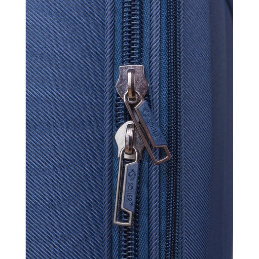 Large soft luggage XL Solier STL1311 navy-brown 3