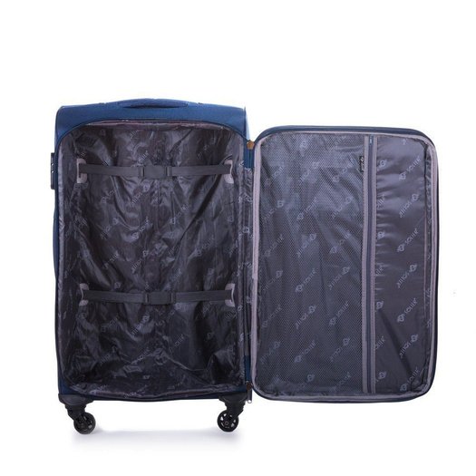 Large soft luggage XL Solier STL1311 navy-brown 1