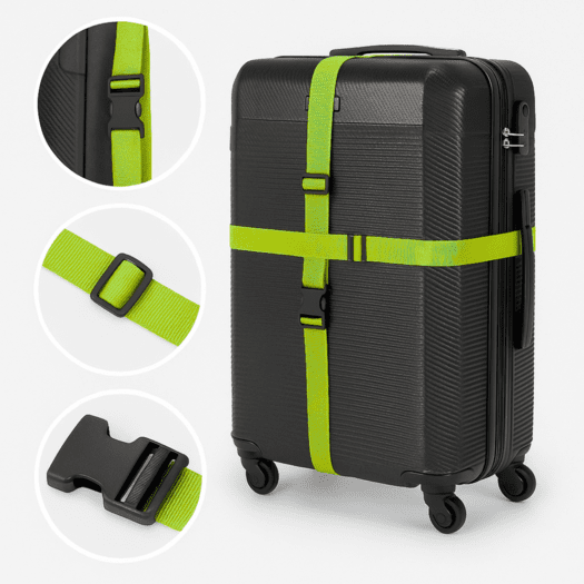 Security luggage strap set for suitcase SA50 lime