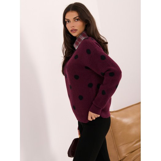 Sweter-PM-SW-J05.99-bordowy