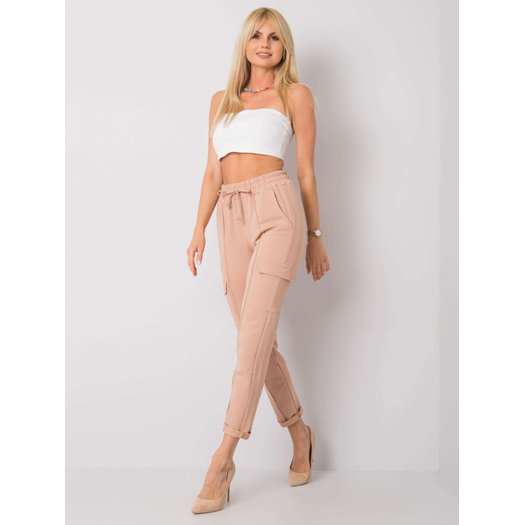 Spodnie dresowe-HG-DR-5406.20-camelowy