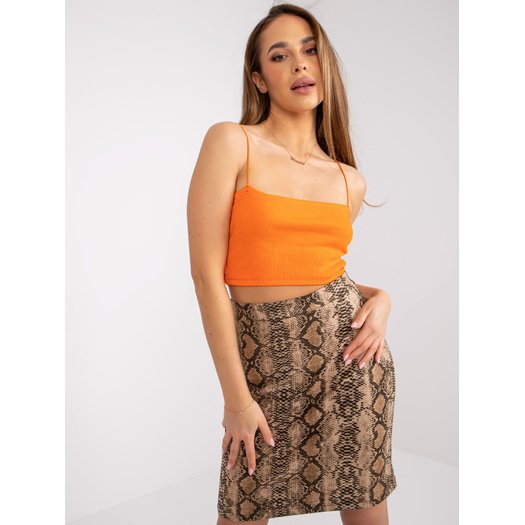 Spódnica-LK-SD-508722.94-tamsiai smėlio spalvos