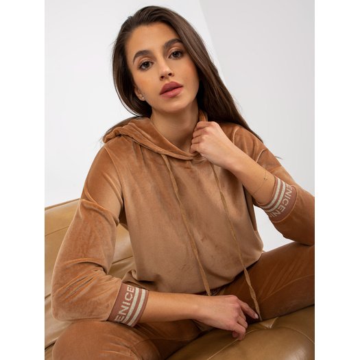 Veliūrinis komplektas moterims RV-KMPL-8286.40-camelowy