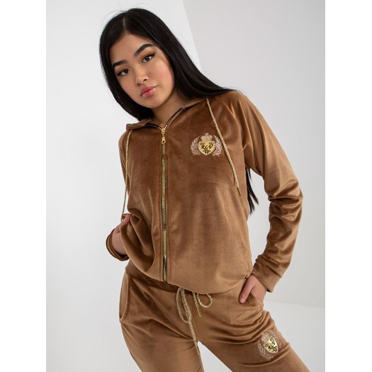 Veliūrinis komplektas moterims RV-KMPL-8443.98P-camelowy