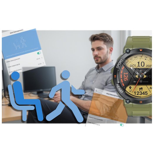 SMARTWATCH MĘSKI Gravity GT7-3 PRO - WYKONYWANIE POŁĄCZEŃ, PULSOKSYMETR (sg018c)