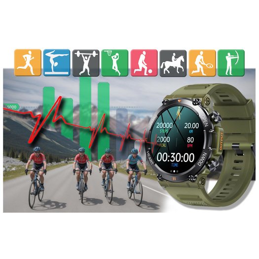 SMARTWATCH MĘSKI Gravity GT7-3 PRO - WYKONYWANIE POŁĄCZEŃ, PULSOKSYMETR (sg018c)