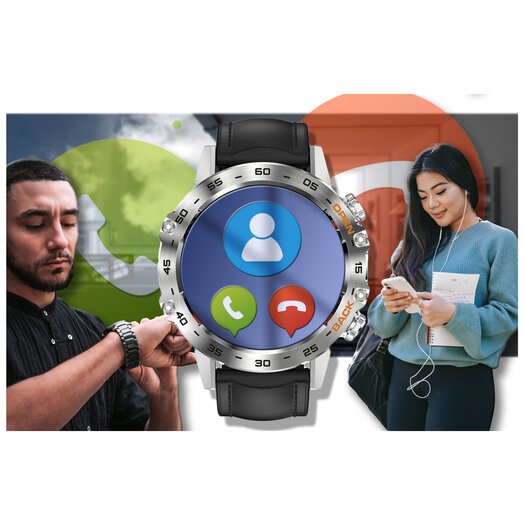 SMARTWATCH MĘSKI Gravity GT9-6 - WYKONYWANIE POŁĄCZEŃ, CIŚNIENIOMIERZ (sg021f)