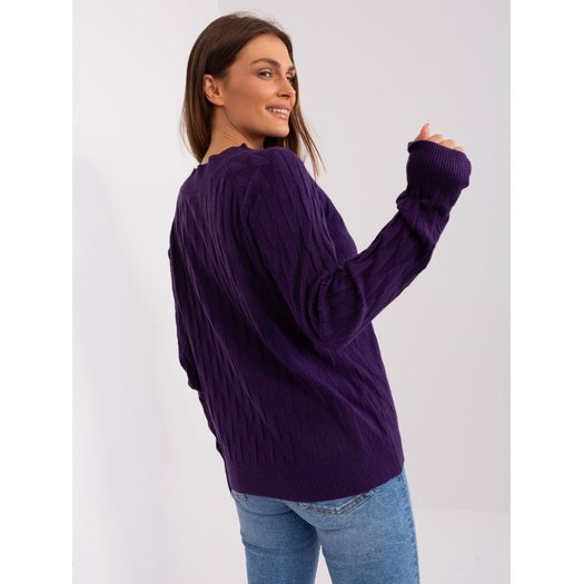 Sweter-AT-SW-2326.37X-ciemny fioletowy 3