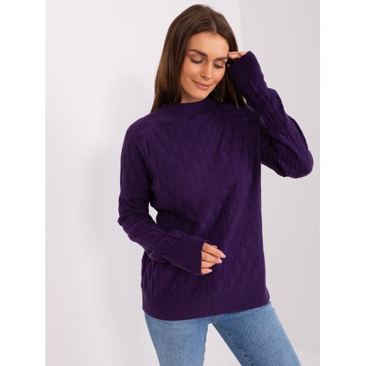 Sweter-AT-SW-2326.37X-ciemny fioletowy 2