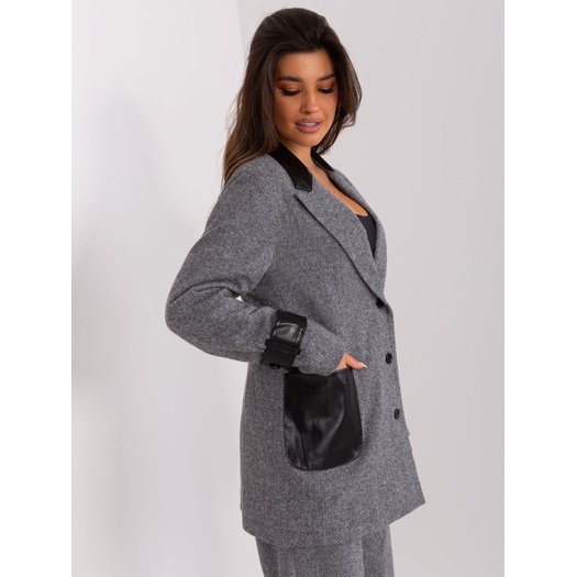 Švarkas moterims LK-MA-509511-1,64-pilka-juoda