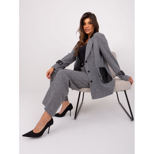 Švarkas moterims LK-MA-509511-1,64-pilka-juoda