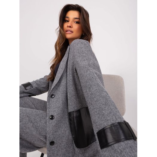 Švarkas moterims LK-MA-509511-1,64-pilka-juoda