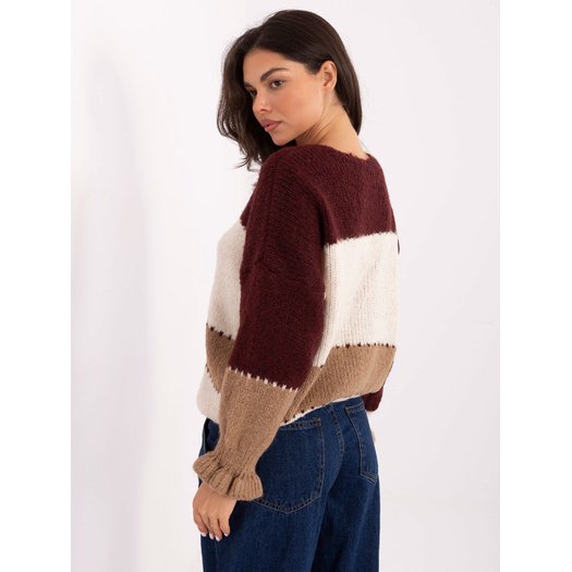 Sweter-MI-SW-0903.87-bordowy 1