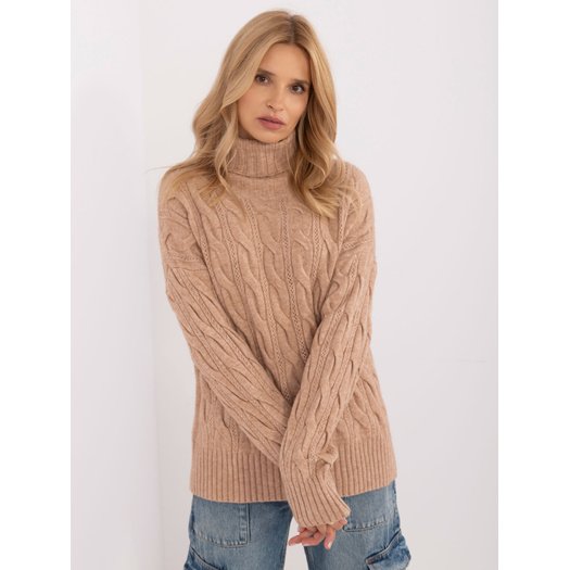 Sweter-AT-SW-23445.00-camelowy