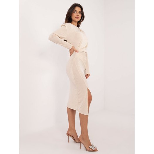 Suknelė-DHJ-SK-18206.67-šviesiai smėlio spalvos 5