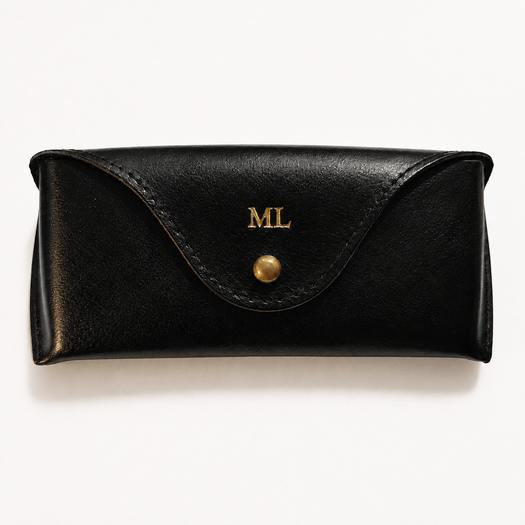 Personalized genuine leather spectacle case Solier SA37 black 3