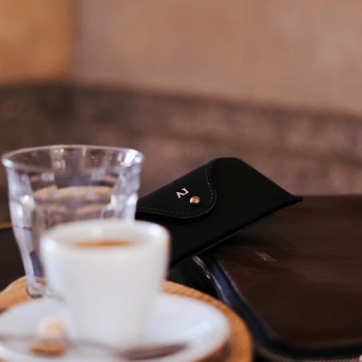 Personalized genuine leather spectacle case Solier SA37 black 9