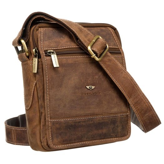 Men's Leather Crossbody Bag Peterson PTN 251-NSH