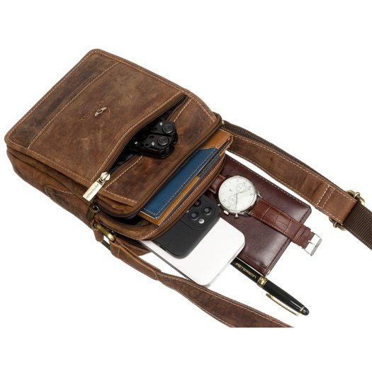 Men's Leather Crossbody Bag Peterson PTN 251-NSH