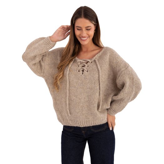 Sweter-MI-SW-0919.18-beżowy 1