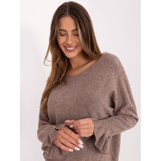 Sweter-IT-SW-99717.89-ciemny bezowy 1