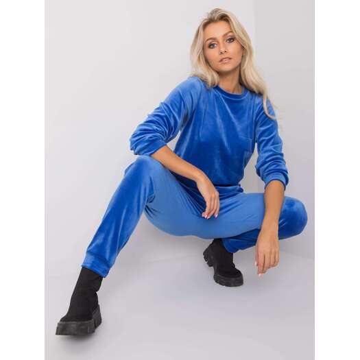 Moteriškas veliūrinis kostiumas BRENDA - Mėlyna