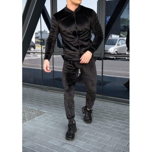 Vyriškas veliūrinis kostiumas (MADE IN LITHUANIA) - Juodas 