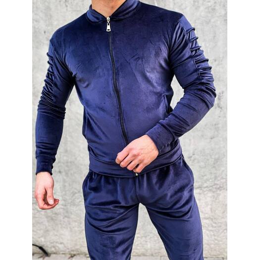 Vyriškas veliūrinis kostiumas - Mėlynas | Navy