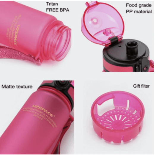 Gertuvė UZSPACE TRITAN  500 ml, plastikas be BPA - 3026-PINK